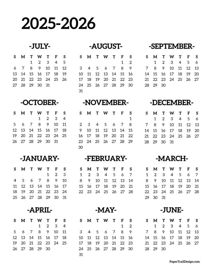 April 2025 and March 2026 Calendar Printable