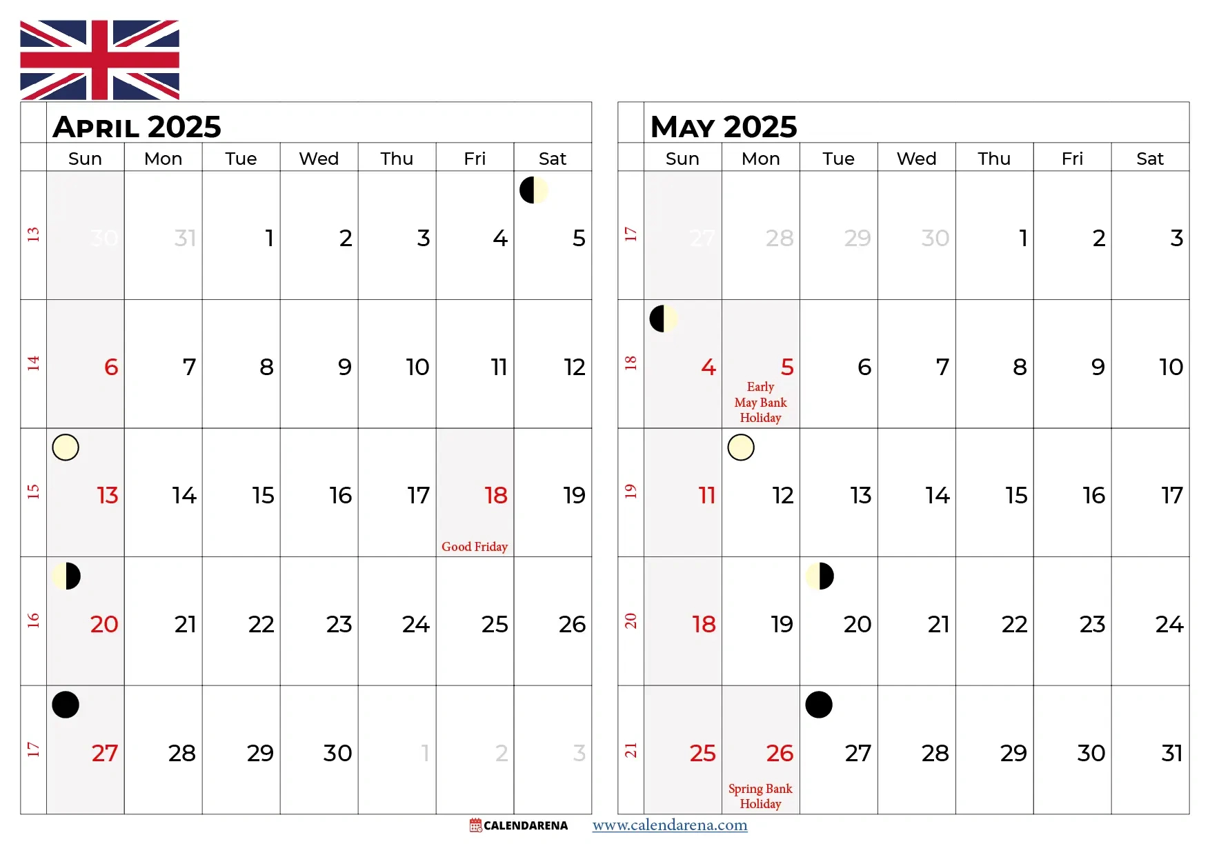 April 2025 Calendar Uk With Holidays regarding Calendar April May 2025