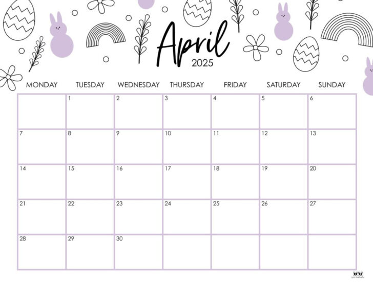Free Printable April Calendar 2025