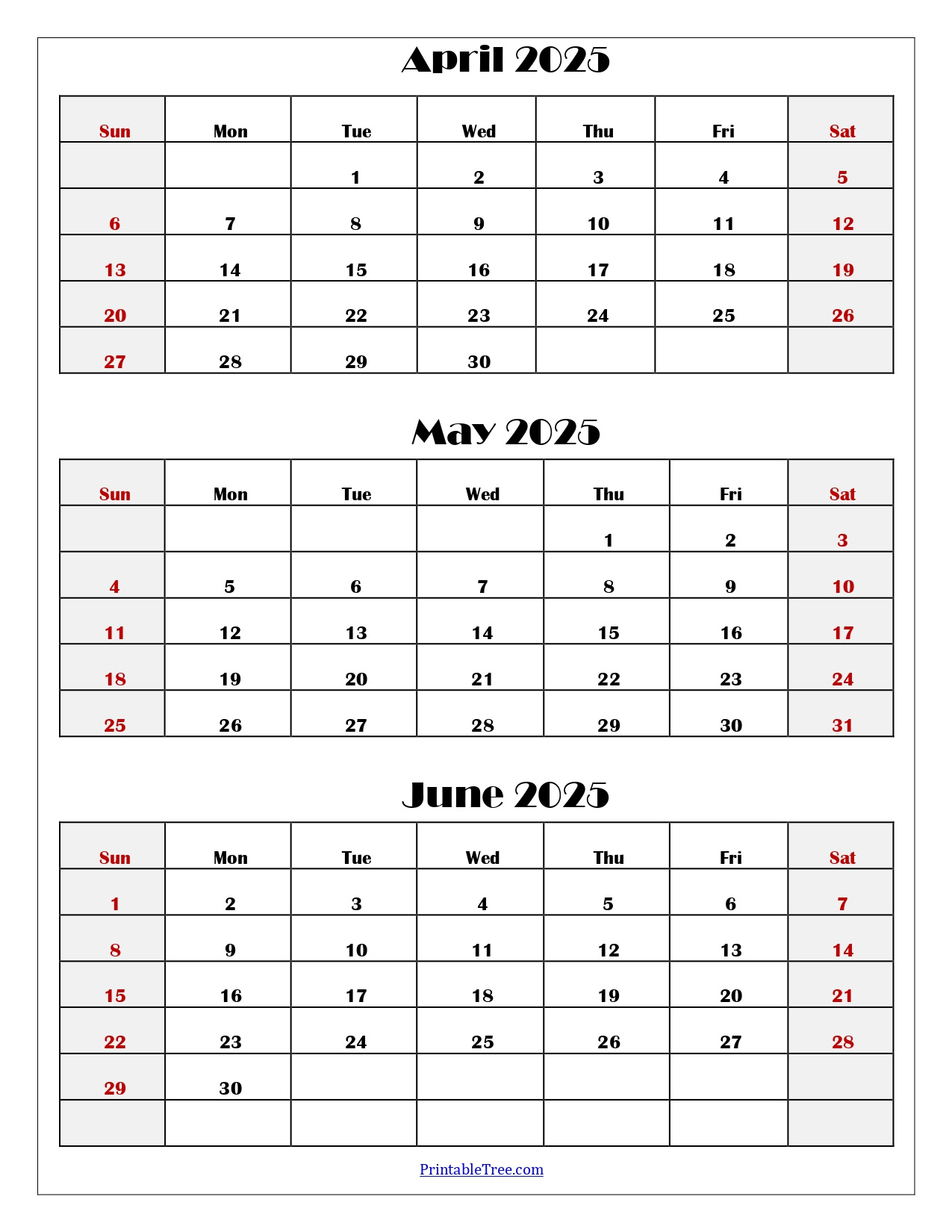 April To June 2025 Calendar Printable Pdf | Three Months Calendar regarding April May and June 2025 Calendar