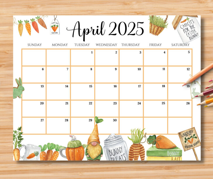 April 2025 Printable Calendar Etsy