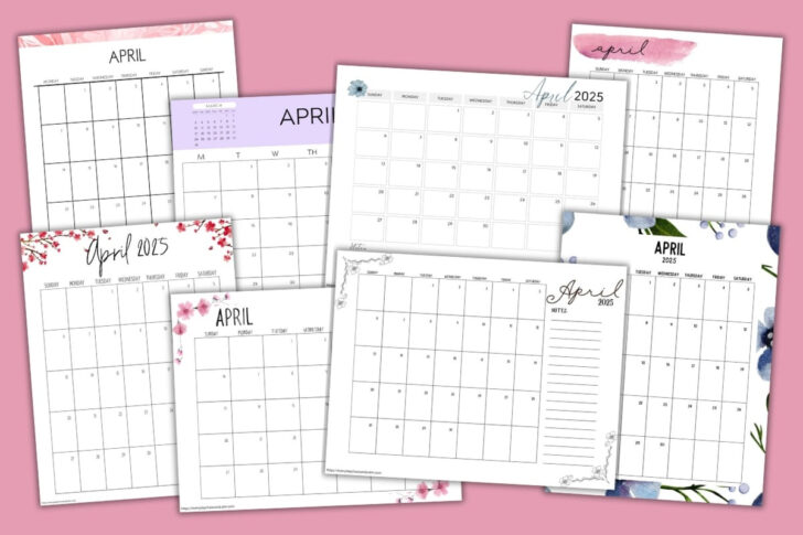 April 2025 Calendar Printable Vertex
