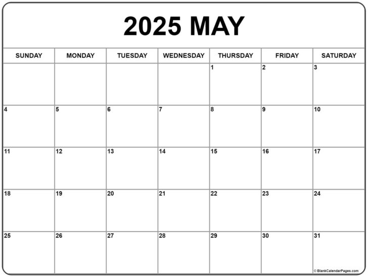 May 2025 Editable Calendar