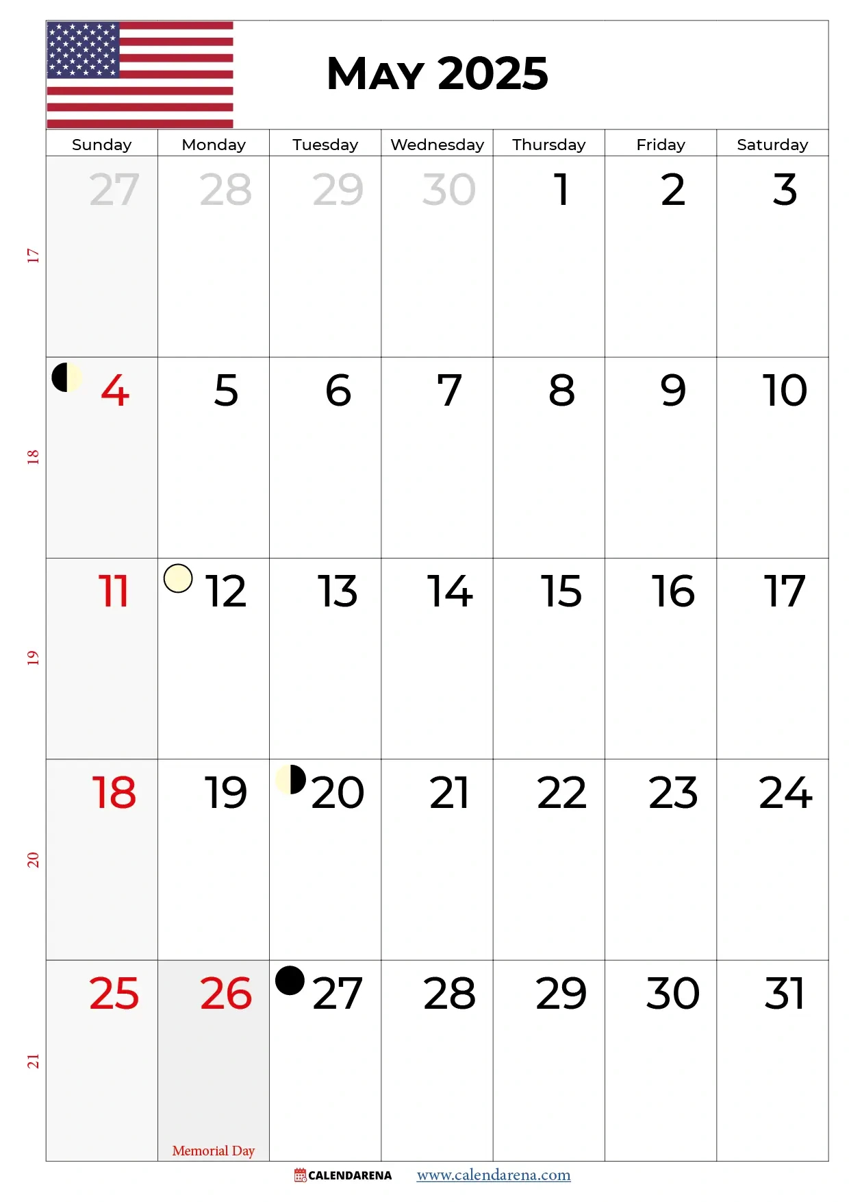 May 2025 Calendar With Holidays Usa with May Calendar Of Holidays 2025
