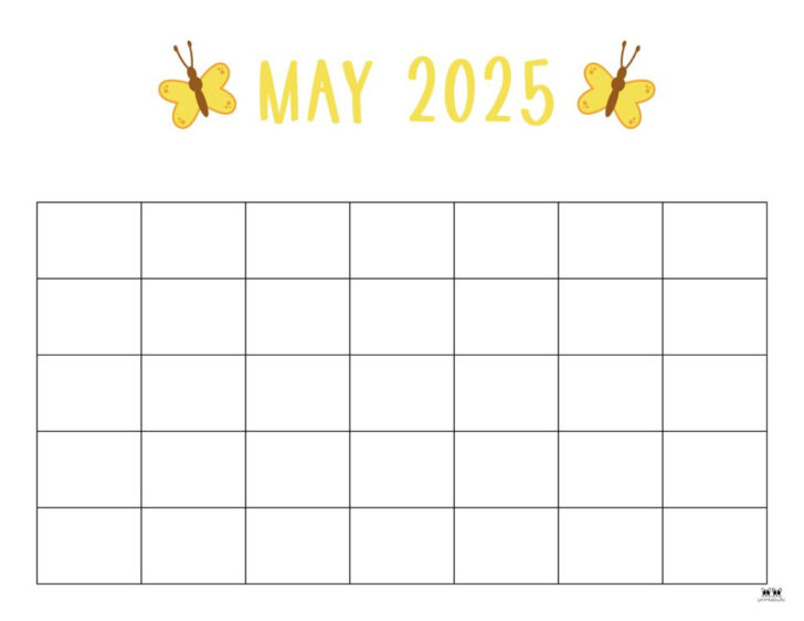 Blank May 2025 Calendar Printable