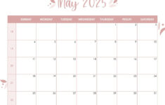 May 2025 Calendars – 107 Free Printables | Printabulls intended for Printable May Calendar 2025 with Holidays