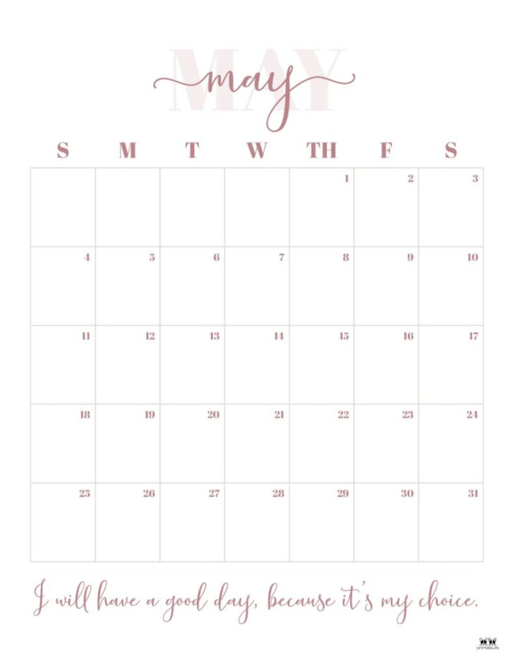 May 2025 Calendar Printable Vertical