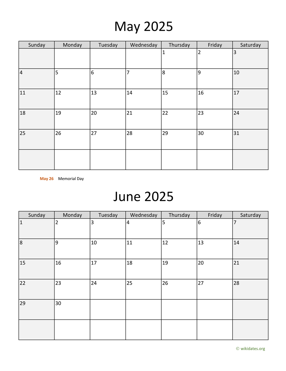 May And June 2025 Calendar | Wikidates pertaining to May/June 2025 Calendar