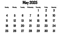 May Calendar 2025 | Free Printable Pdf, Xls And Png inside 2025 May Month Calendar