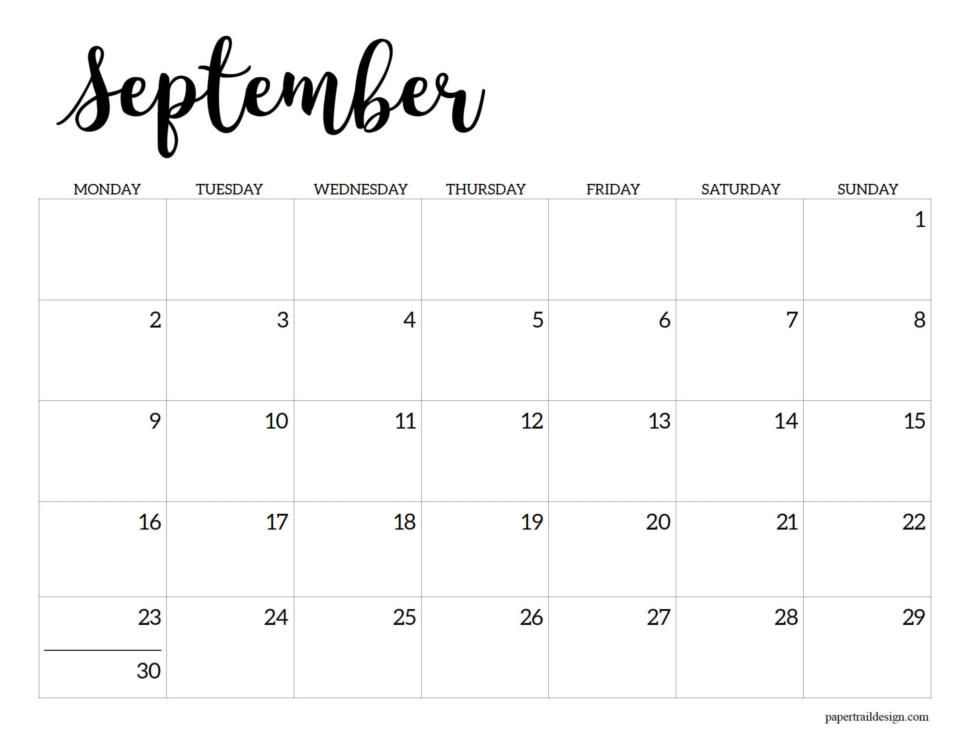 2024-2025 Printable School Calendar - Paper Trail Design within September 2024 to June 2025 Calendar Printable Free