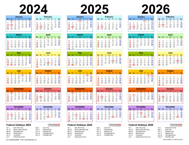 Printable Calendar July 2024 Through June 2026