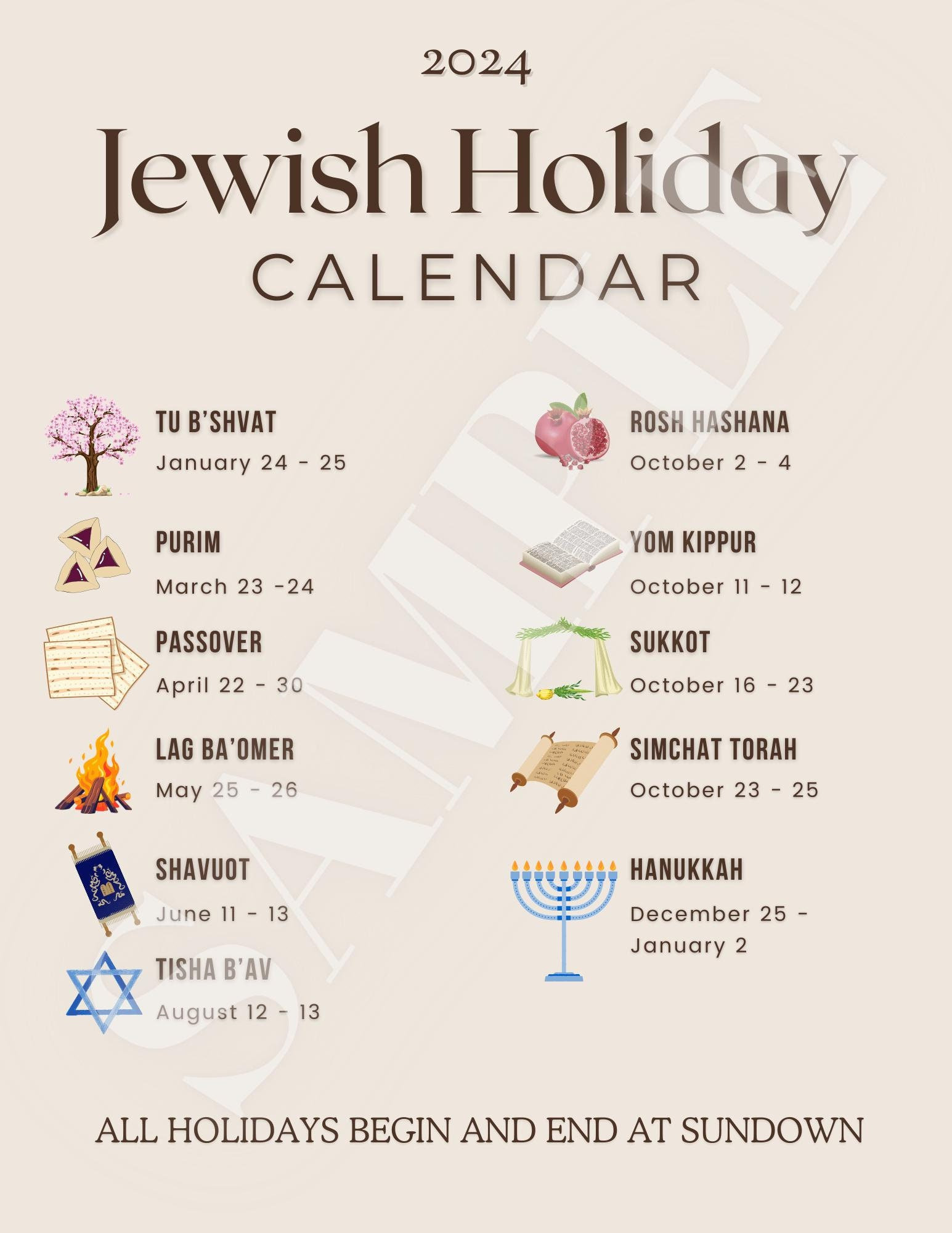 2025 Jewish Holiday Calendar - Etsy Uk with regard to Chabad Calendar June 2025
