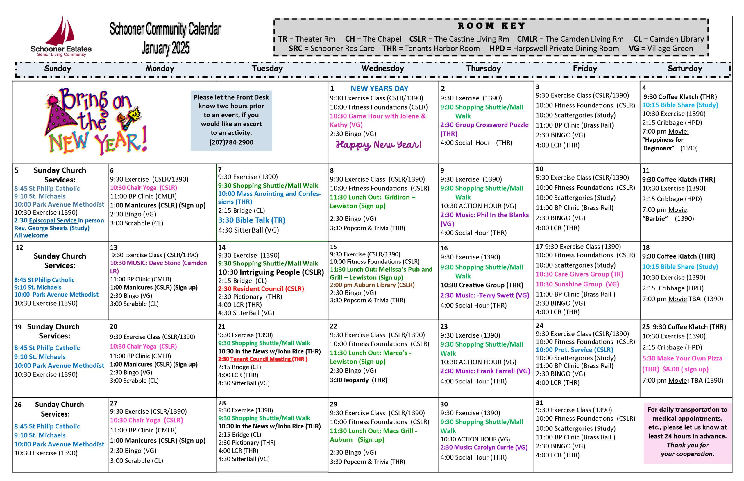 Activity Calendars – Schooner Estates in June Activity Calendar For Seniors 2025