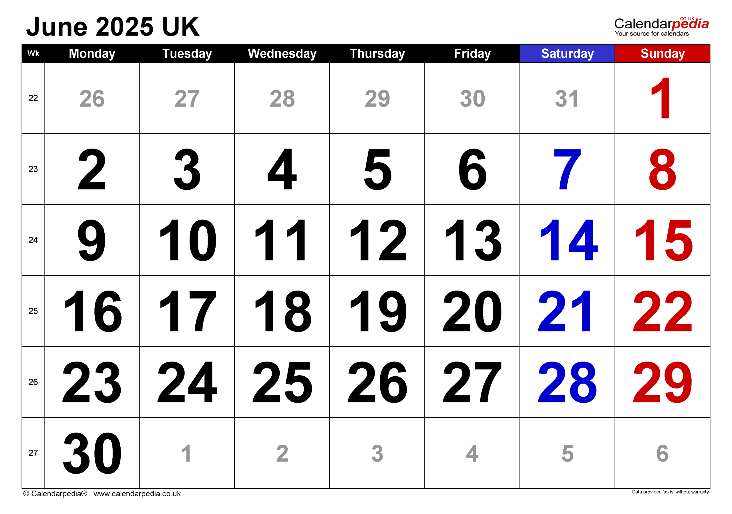 Calendar June 2025 Uk With Pdf, Excel And Word Templates regarding Google Calendar June 2025