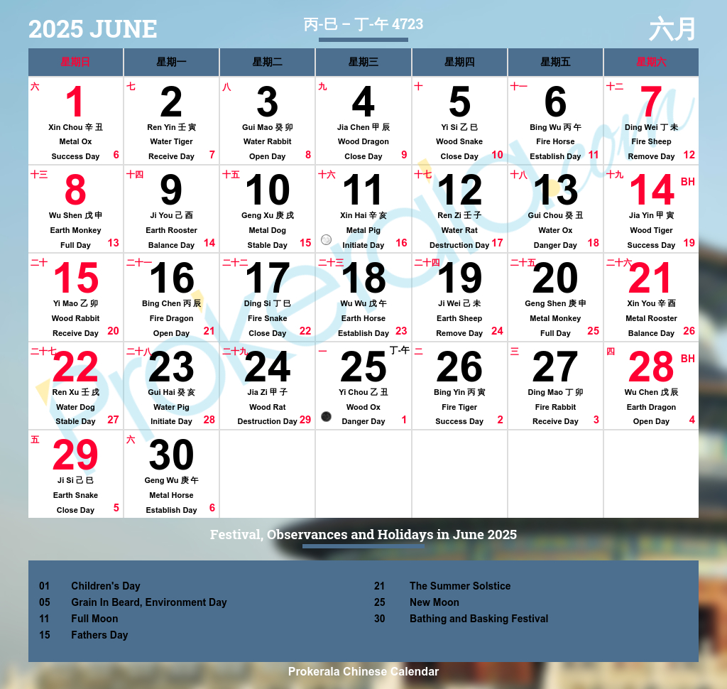 Chinese Calendar June, 2025 | June, 2025 inside June Lunar Calendar 2025