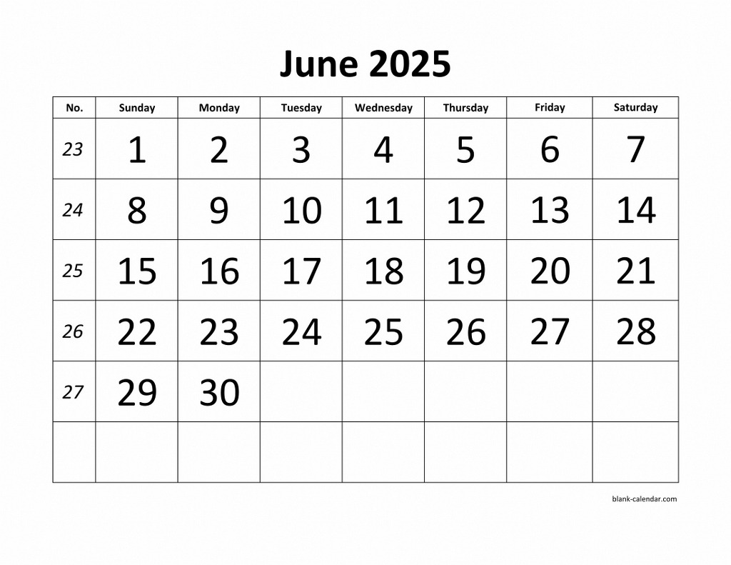 Free Download Printable June 2025 Calendar, Large Font Design regarding Show Me The Calendar For The Month Of June 2025