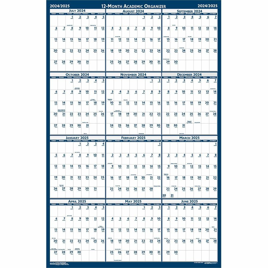 House Of Doolittle Academic July-June Wall Calendar - Julian Dates inside July 2024 Through June 2025 Calendar