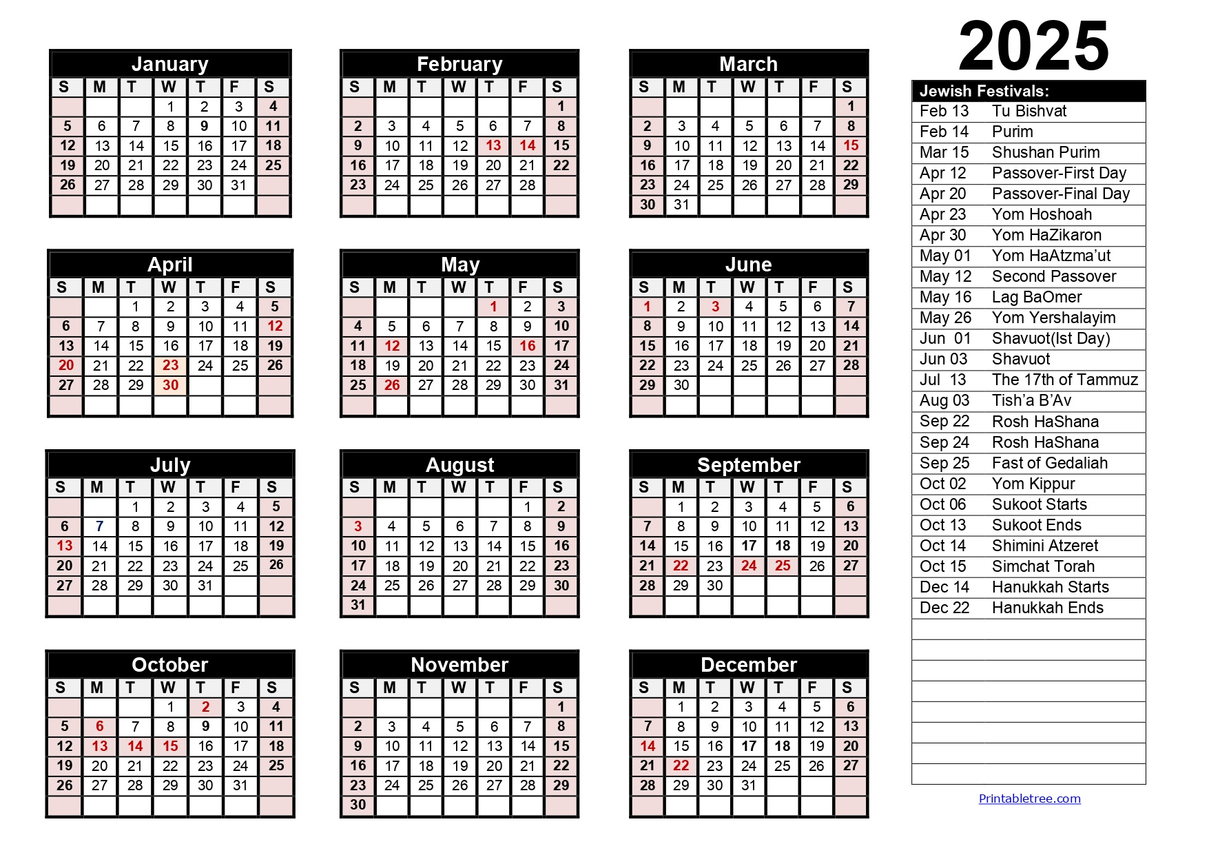 Jewish Calendar 2024, 2025 Pdf Templates With Jewish Holidays Lists intended for June in Hebrew Calendar 2025