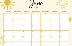 June 2024 Calendars – 50 Free Printables | Printabulls regarding Printable June Calendar with Holidays