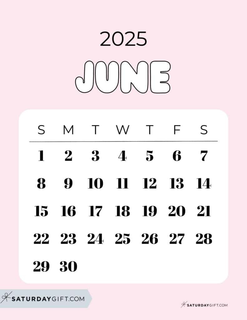June 2025 Calendar - 23 Cute &amp;amp; Free Printables inside June 2025 Calendar Printable Cute