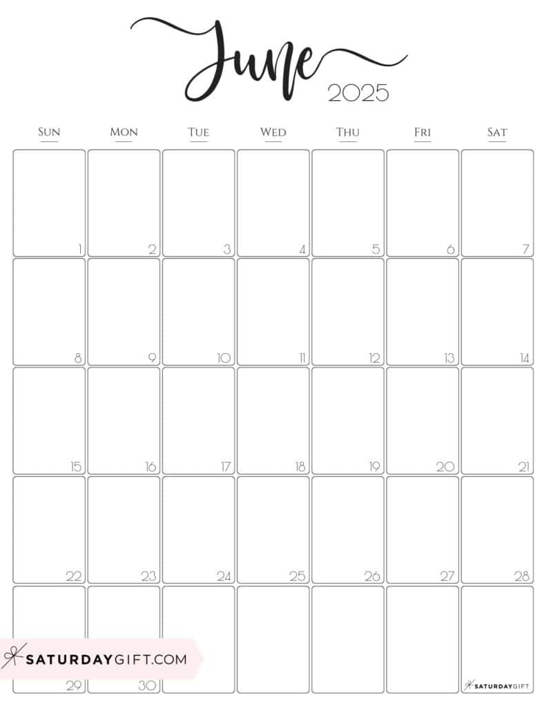 June 2025 Calendar - 23 Cute &amp;amp; Free Printables inside June 2025 Calendar Vertical