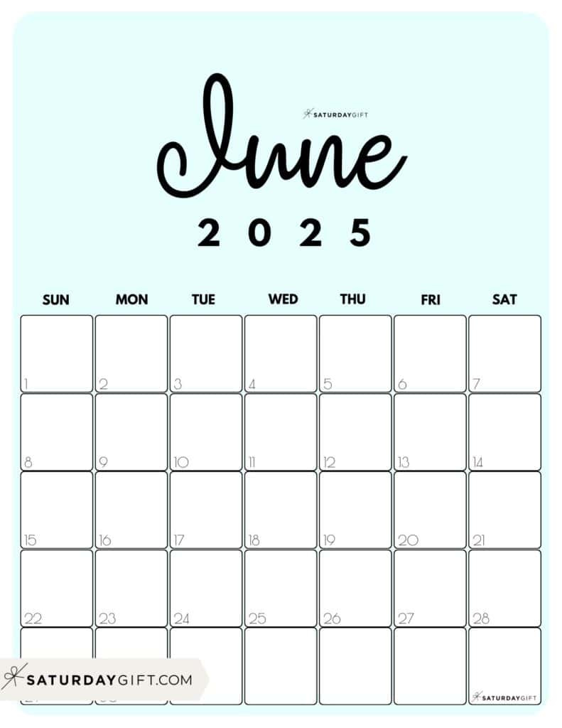 June 2025 Calendar - 23 Cute &amp;amp; Free Printables regarding Month Of June Calendar Printable