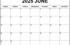 June 2025 Calendar | Free Printable Calendars within Printable Calendar June 2025