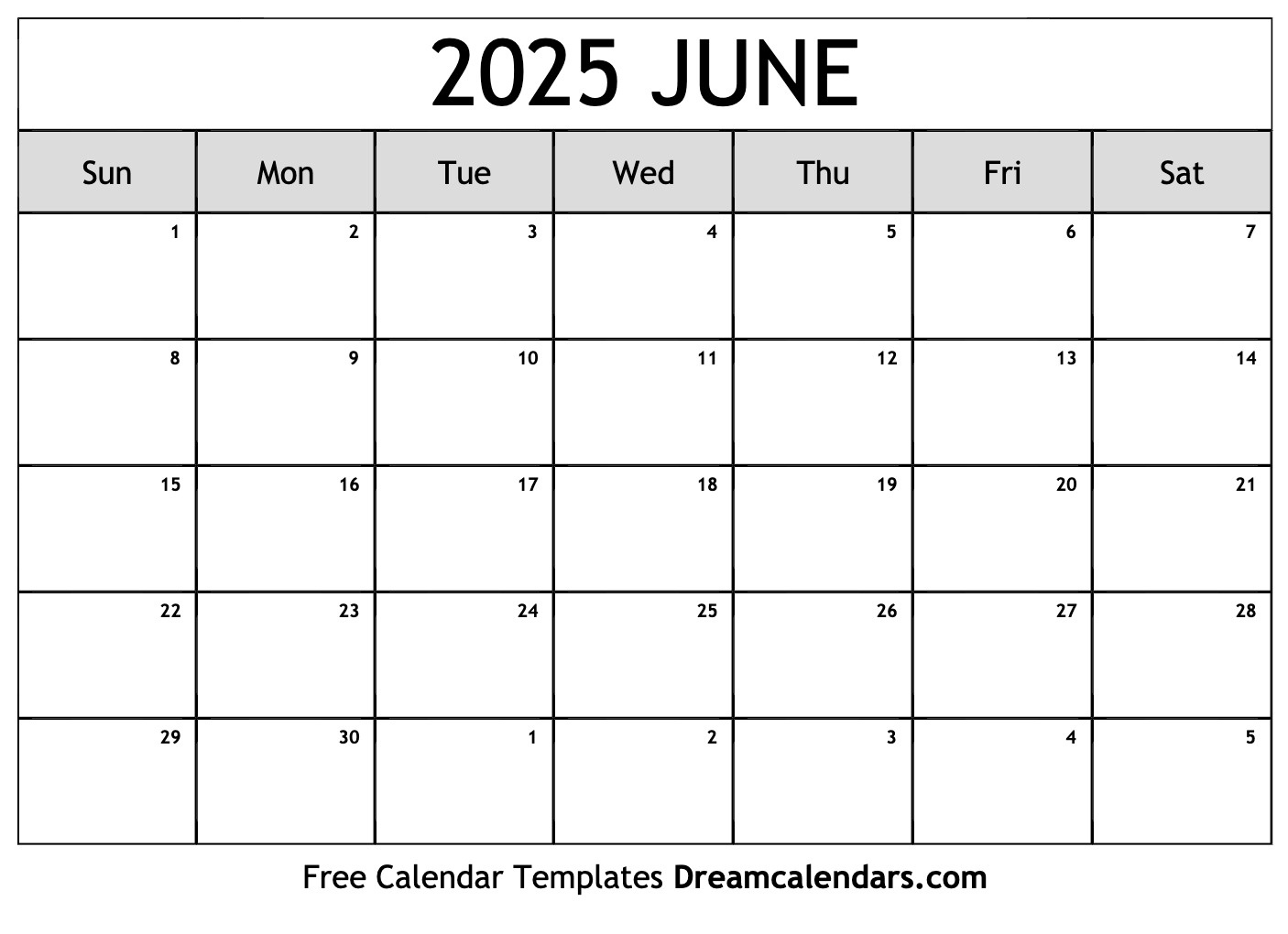 June 2025 Calendar - Free Printable With Holidays And Observances inside June 2025 Weather Calendar