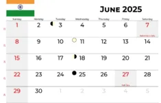 June 2025 Calendar India intended for National Calendar Day June 2025