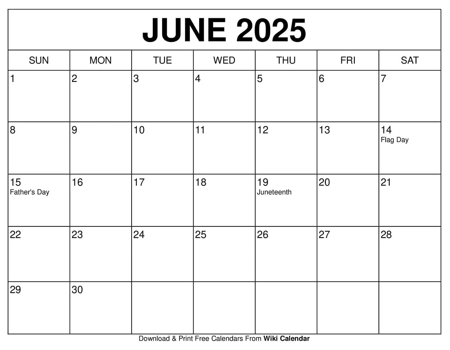 June 2025 Calendar - Printable Templates &amp;amp; More within Show Me The June 2025 Calendar