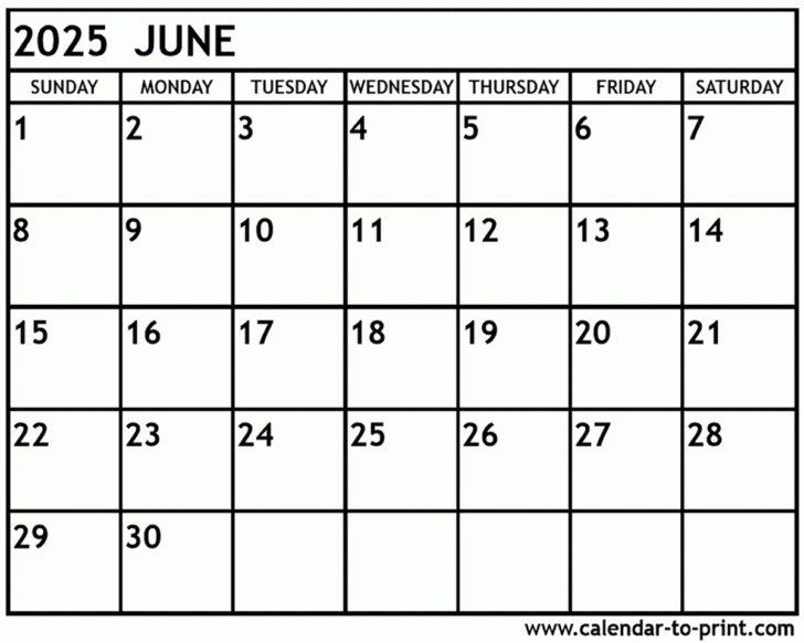 June 2025 Calendar Free