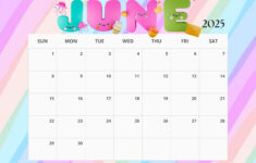 June 2025 Calendar Printables | Entheosweb with regard to June 2025 Calendar Colorful
