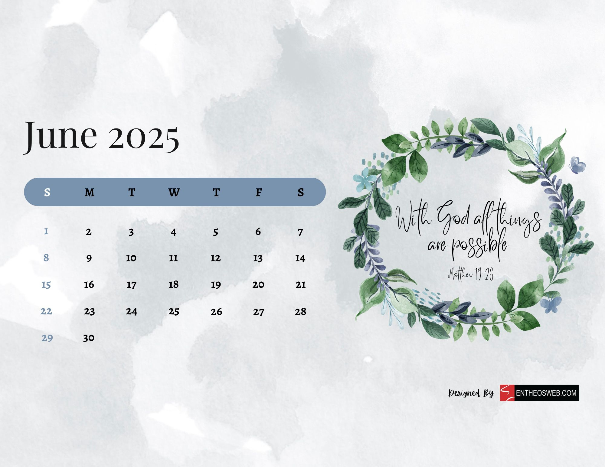 June 2025 Calendar Printables | Entheosweb within June 2025 Calendar Background