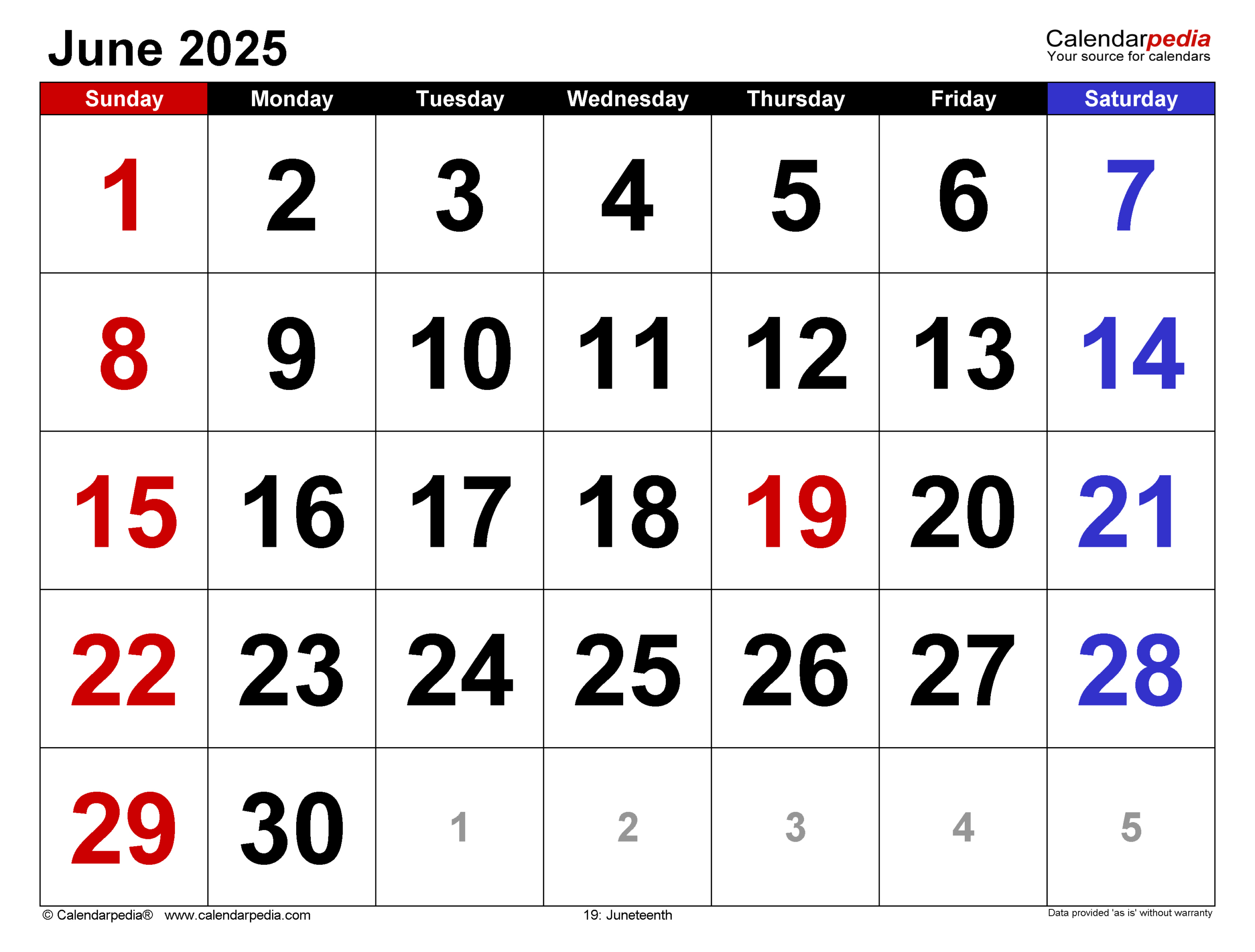June 2025 Calendar | Templates For Pdf, Excel And Word in Show Calendar For June 2025