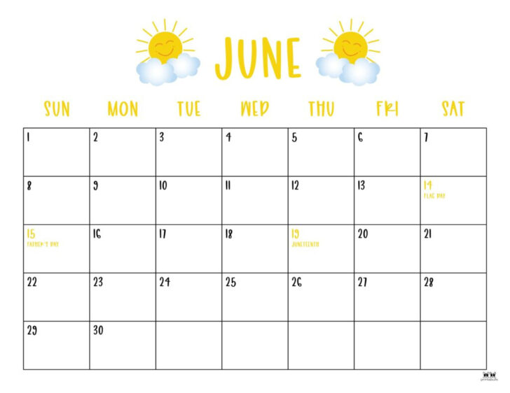 June Holiday Calendar 2025
