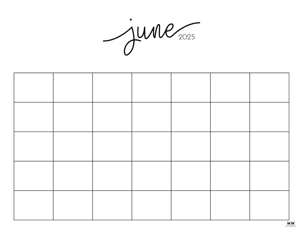 June 2025 Calendars - 107 Free Printables | Printabulls with June Calendar Print Out 2025