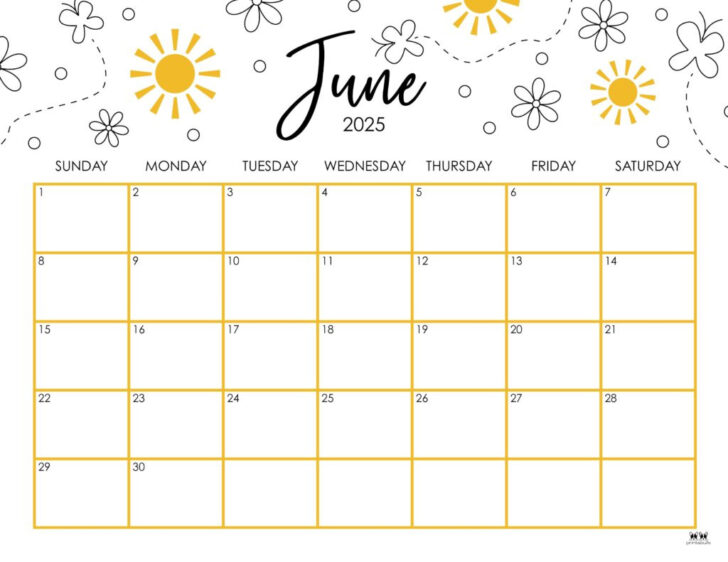 Calendar Printable June 2025