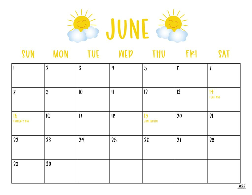June 2025 Calendars - 107 Free Printables | Printabulls with regard to June 2025 Calendar Free Download