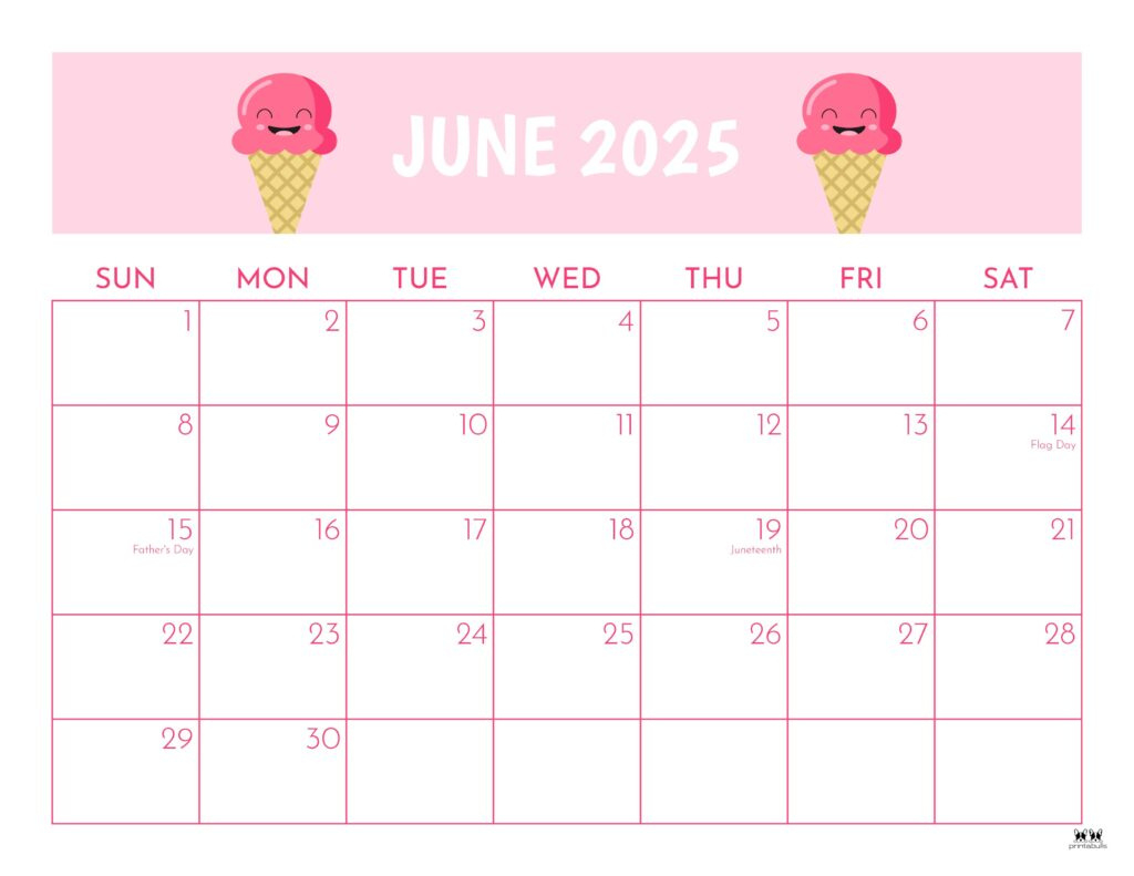 June 2025 Calendars - 107 Free Printables | Printabulls within Cute June 2025 Calendar