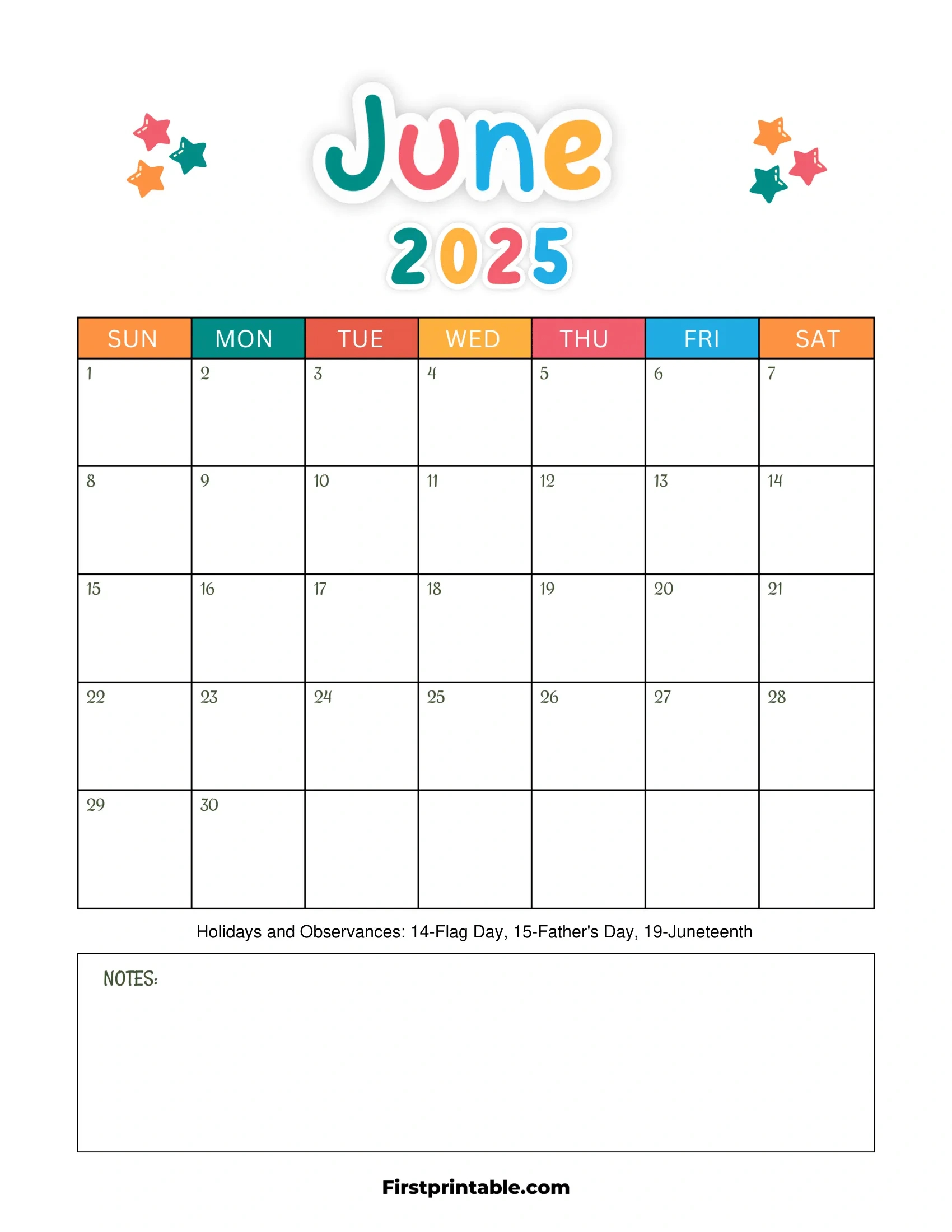 June 2025 Calendars - Free Printable &amp;amp; Fillable in June 2025 Calendar With Lines Printable
