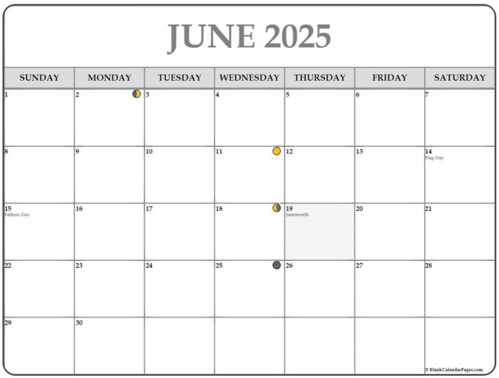 June Lunar Calendar 2025
