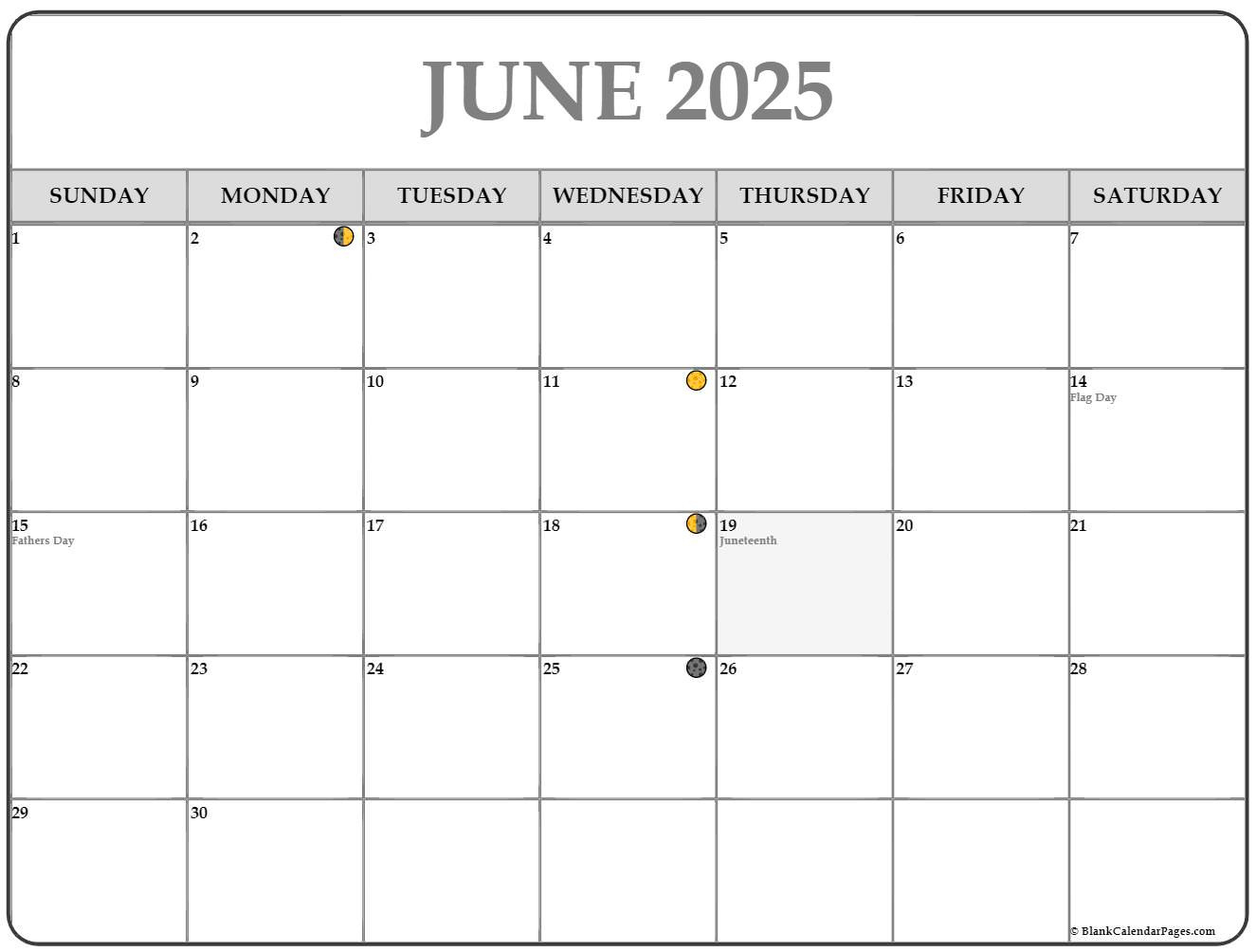 June 2025 Lunar Calendar | Moon Phase Calendar with regard to Full Moon Calendar June 2025