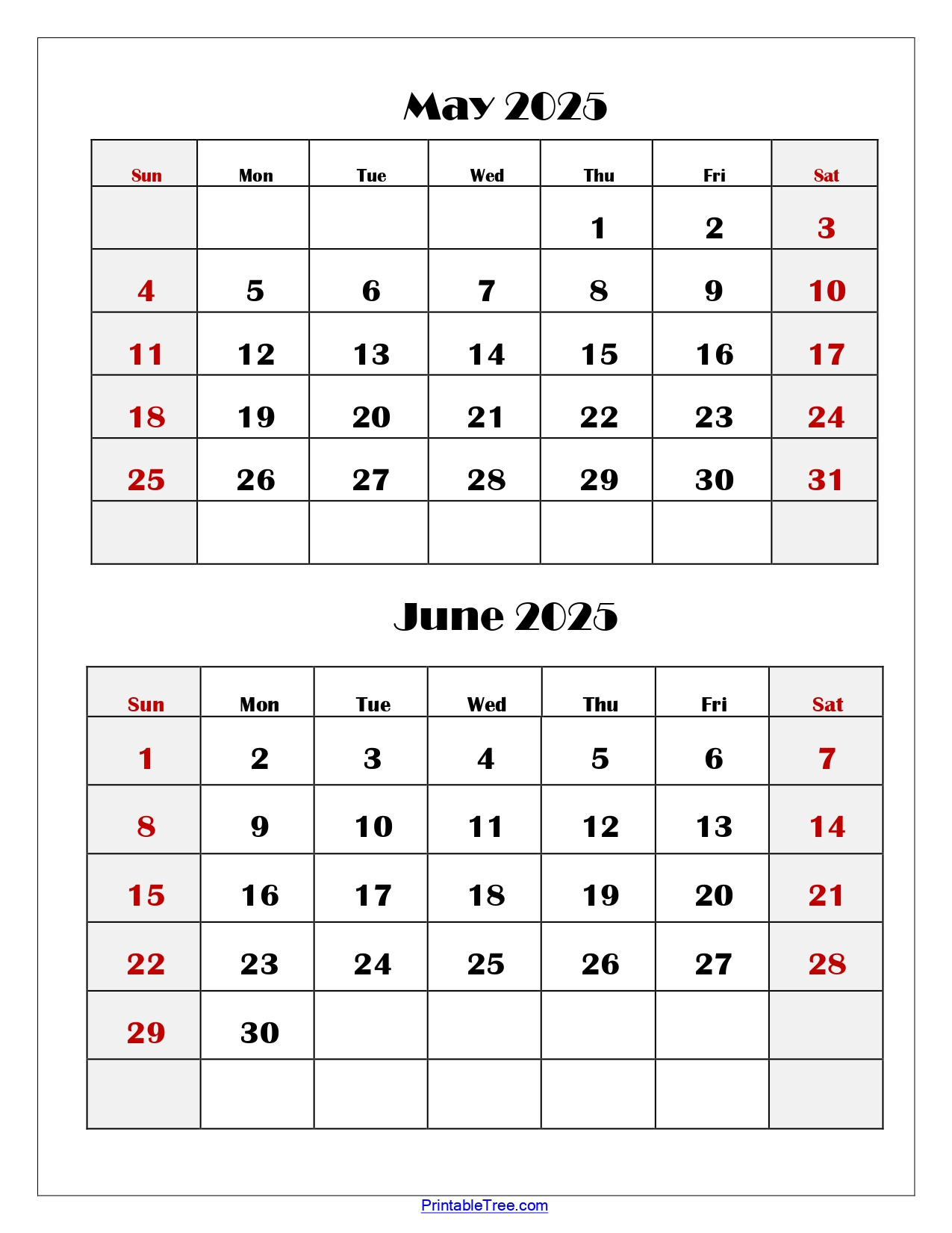 May And June 2025 Calendar Printable Pdf | Two Months Calendar throughout Calendar May - June 2025