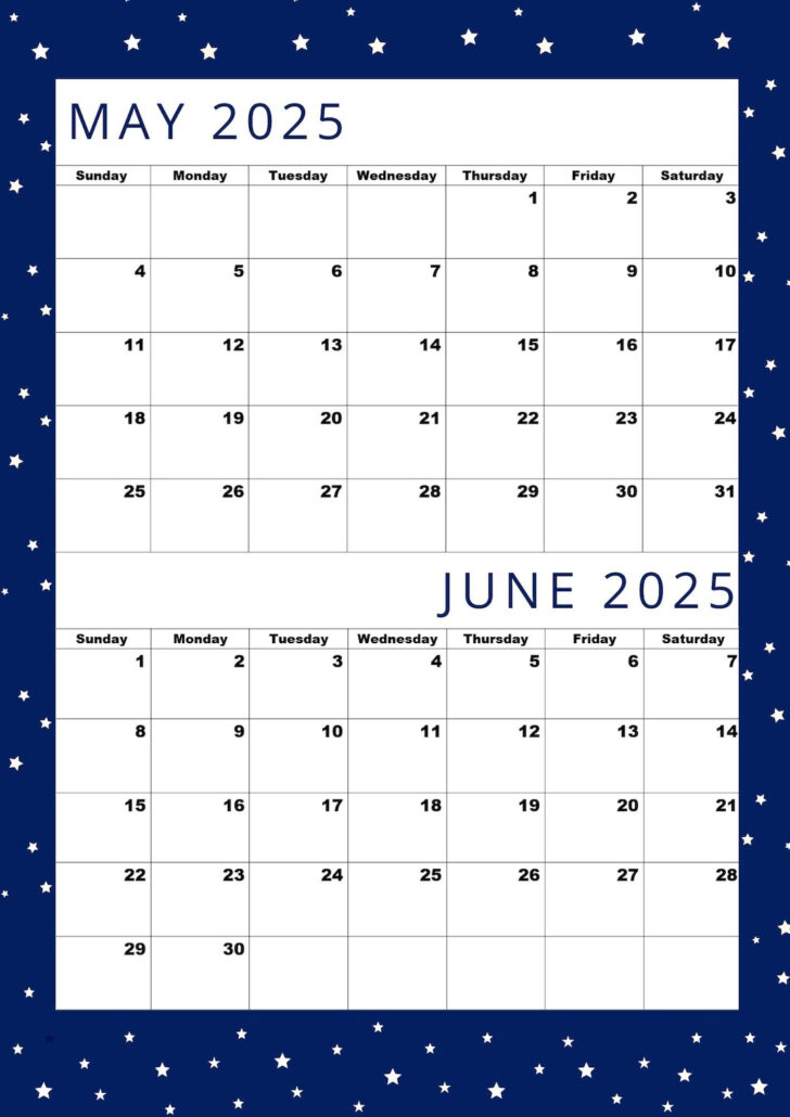 May to June Calendar 2025