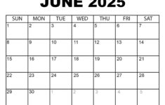 Printable June 2025 Calendar within June Editable Calendar 2025