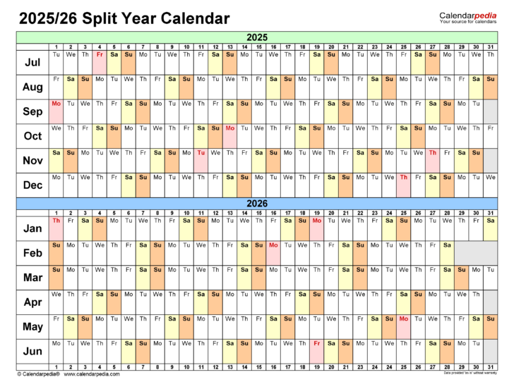 June 2025 July 2026 Calendar