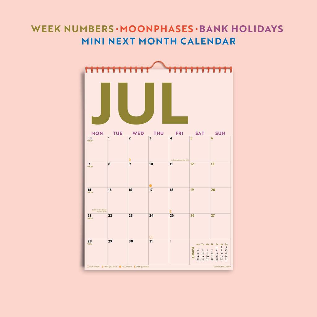 2025–2026 Mid Year Calendar | Simply Bright | July Start | A4 inside July Calendar 2025 Waterproof