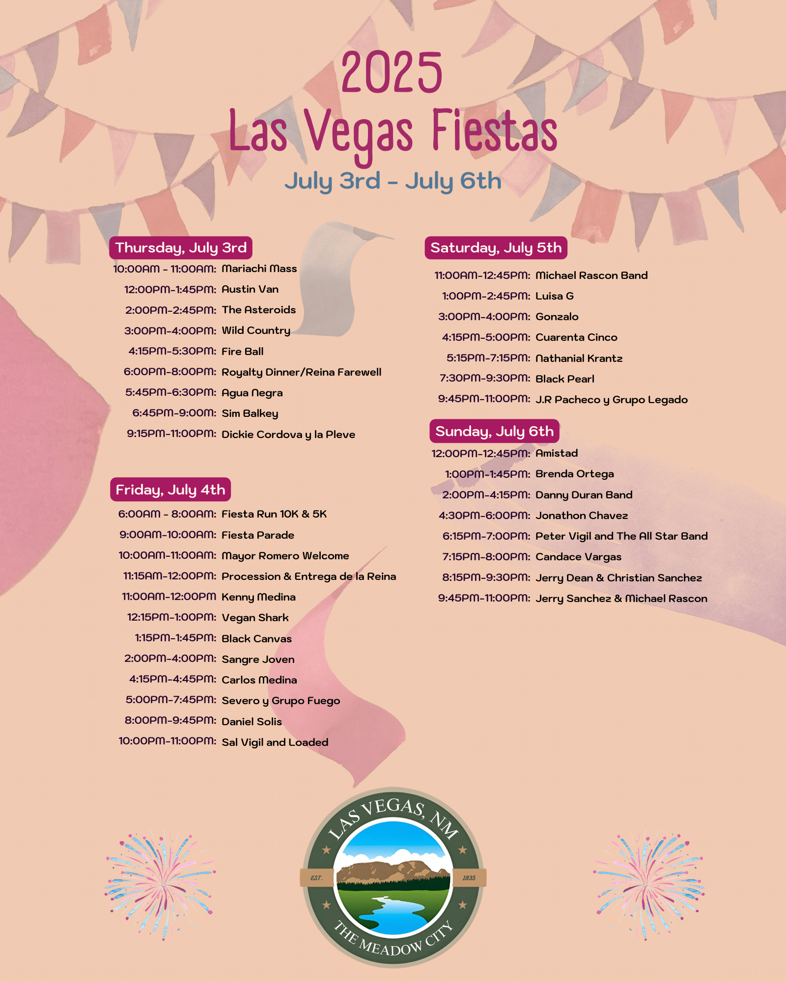 2025 Fiestas De Las Vegas Schedule - Visit Las Vegas, New Mexico inside Las Vegas Calendar of Events July 2025
