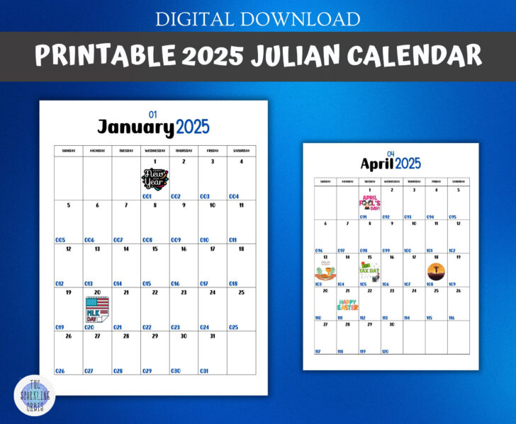 Julian Date Calendar 2025 Printable