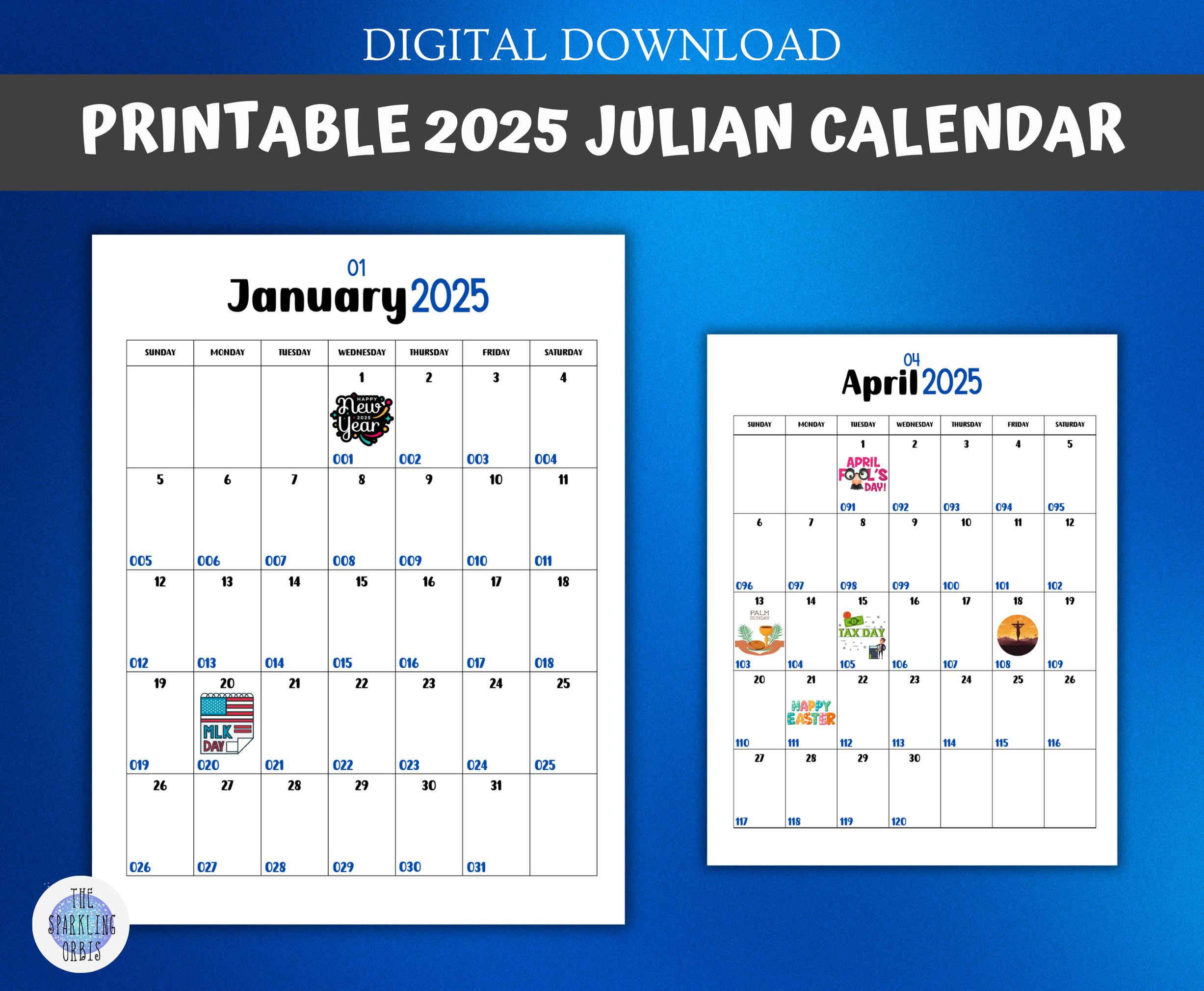 2025 Printable Julian Calendar | 8.5 X 11 In | Government And with regard to Julian Calendar Printable 2025